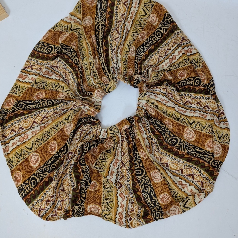 Abstract Mini Skirt Circle Drawstring Mid Low High Rise Short Flowy - Picture 4 of 8